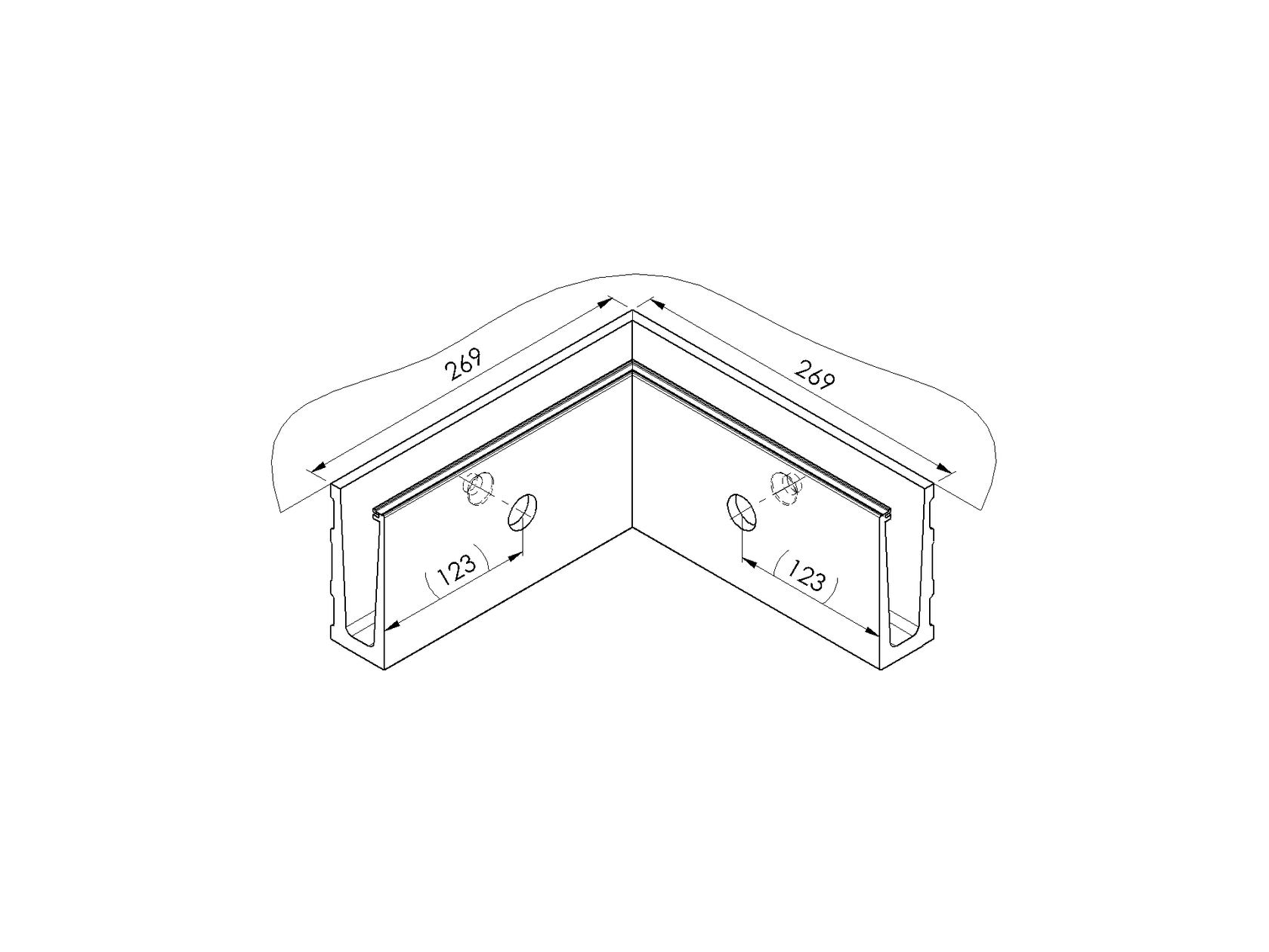 Alumínium profil - belső sarok