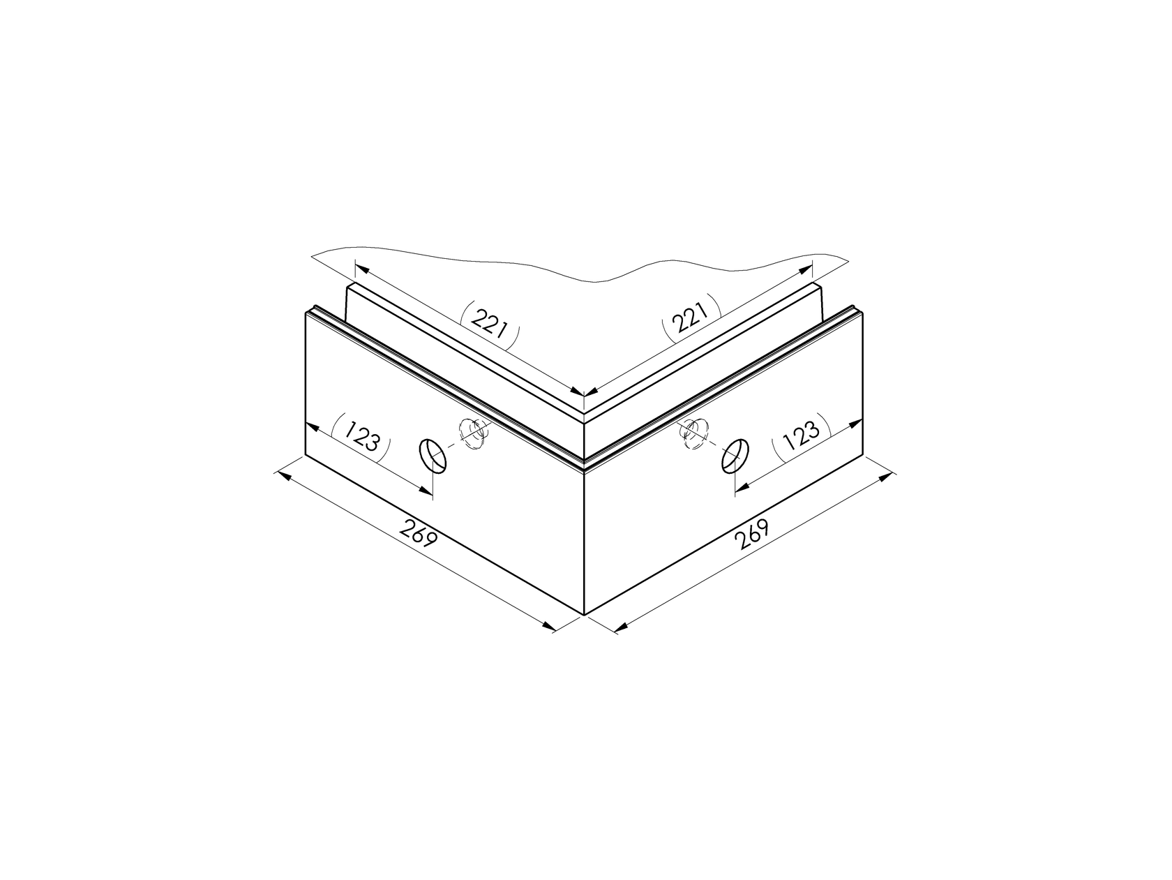 Alumínium profil - külső sarok