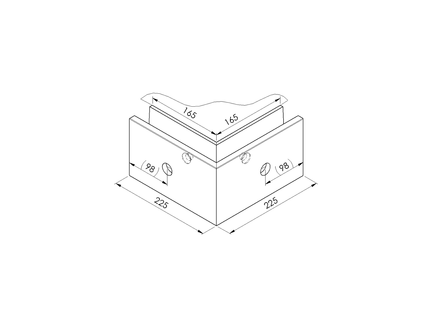 Alumínium profil - külső sarok (3kN)