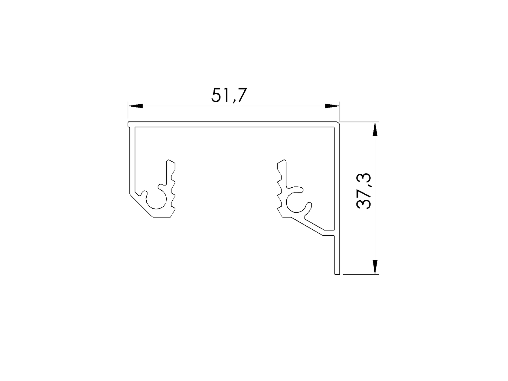 Takarólemez oldalperemes ECO alumínium profilhoz
