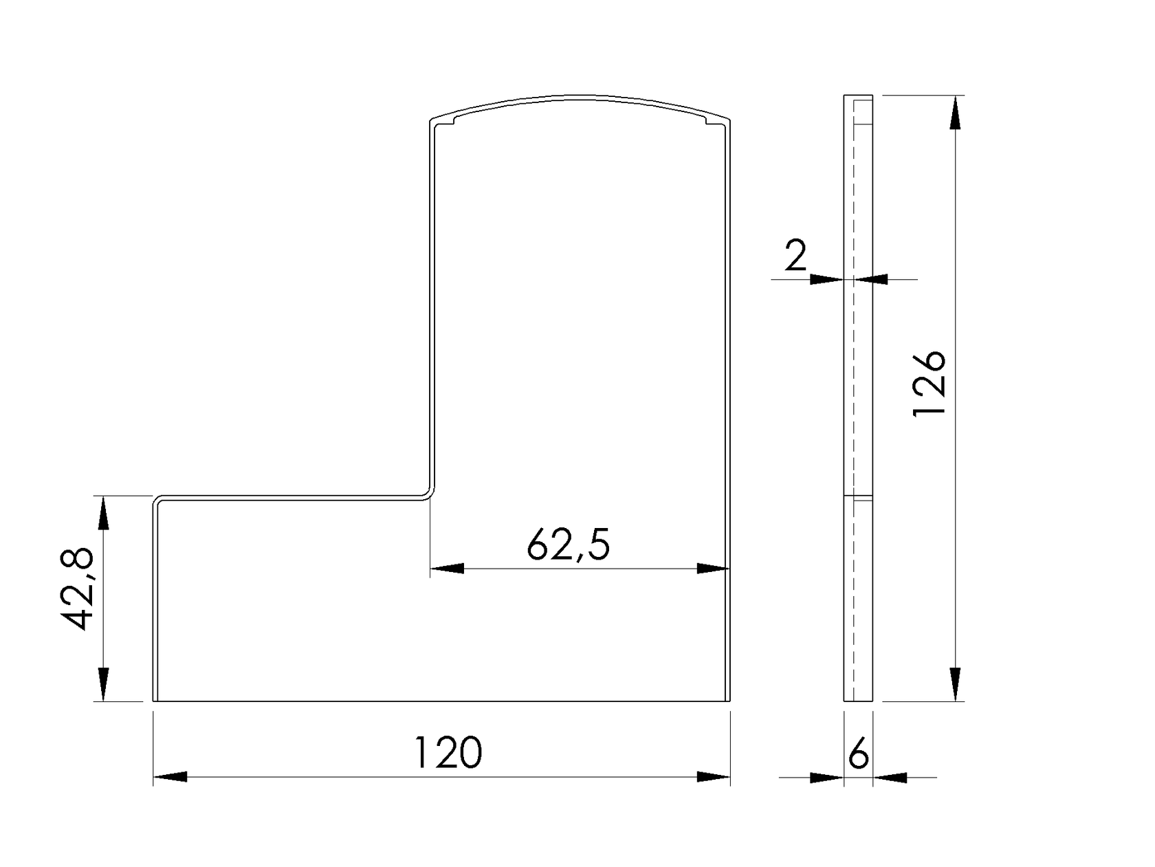 Végzáró alumínium profilhoz AL/0006-UNO-S-E