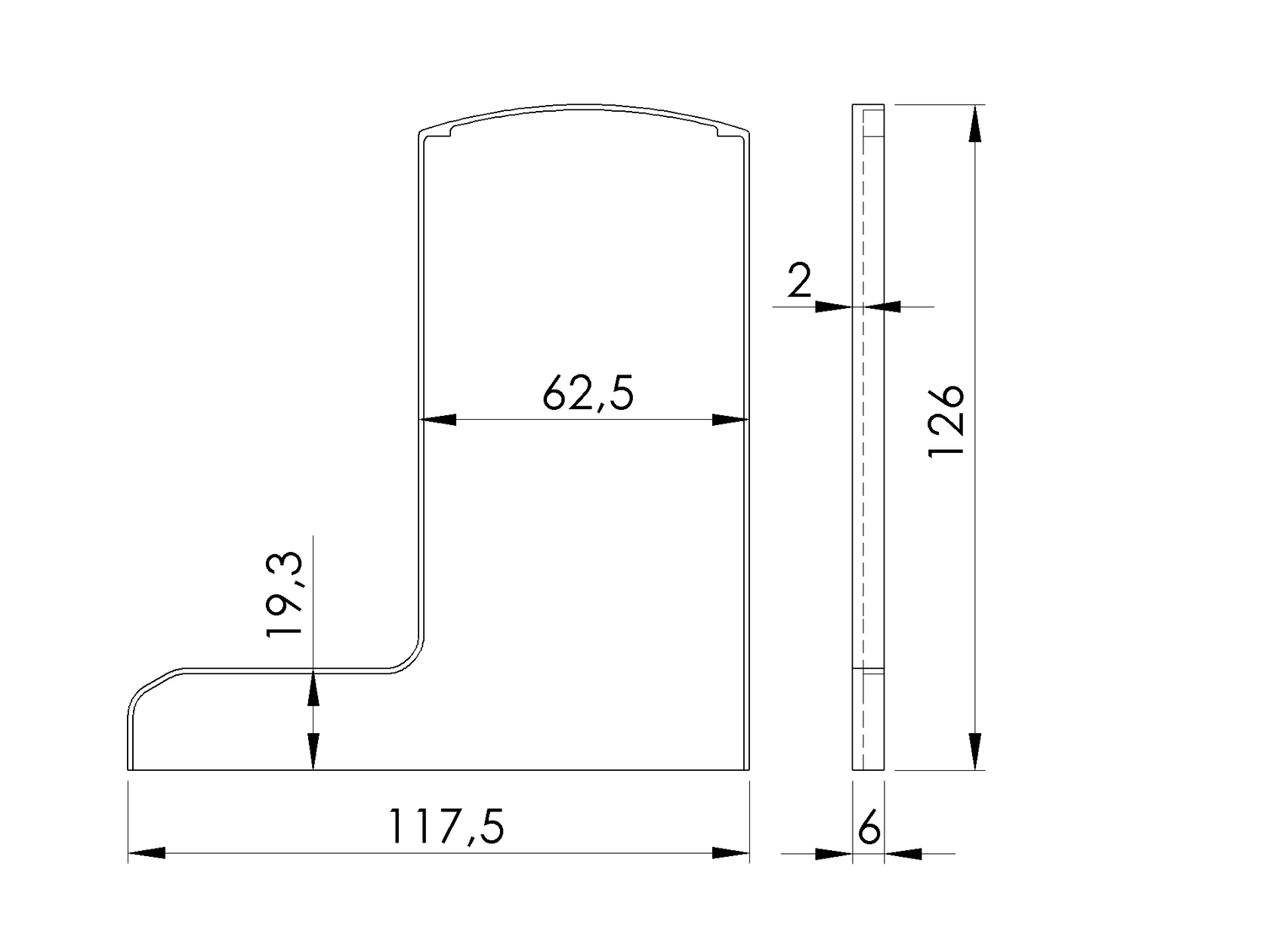 Végzáró alumínium profilhoz AL/0006-UNO-S-E