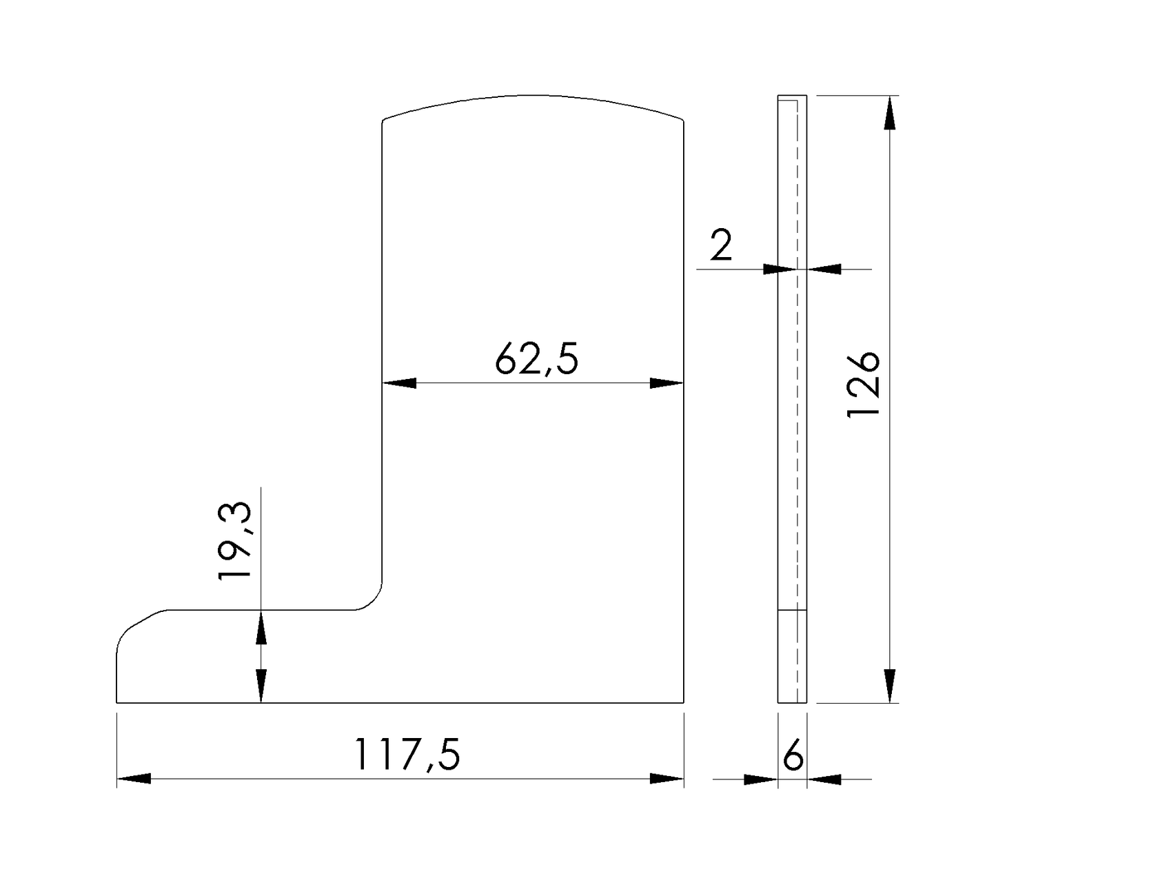 Végzáró alumínium profilhoz Al/0006-UNO-S-E