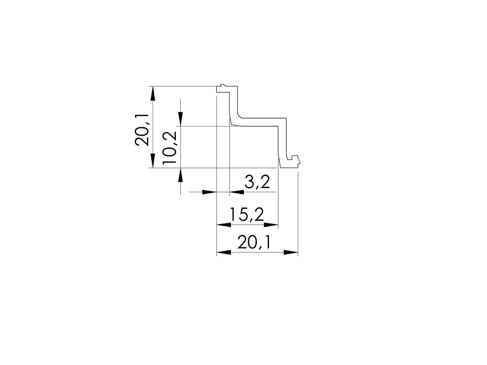 Vymedzovacia lišta do AL profilu, ELOX