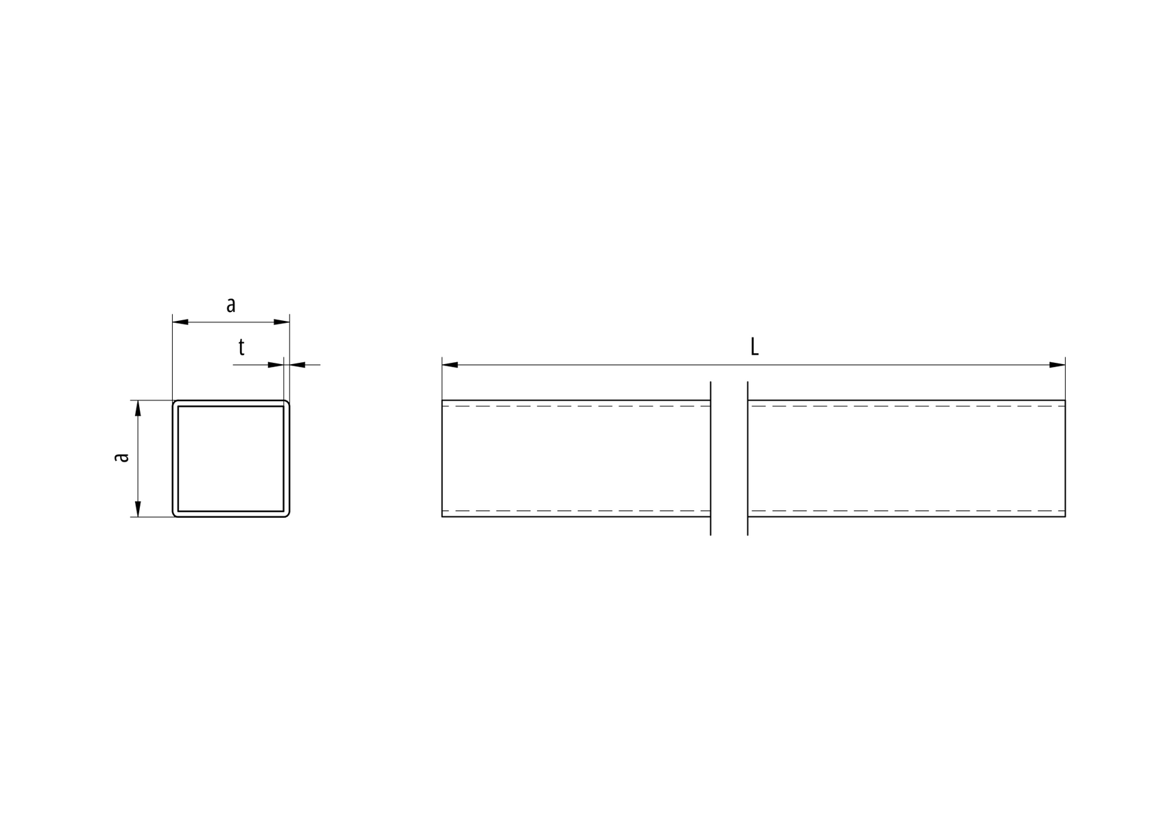 Négyszögletes alumínium profil