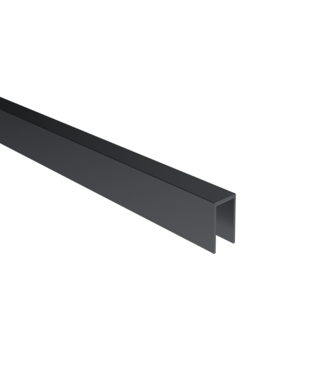 U-profil 20x40x2 mm, 10–12 mm vastag üveghez, fekete eloxált