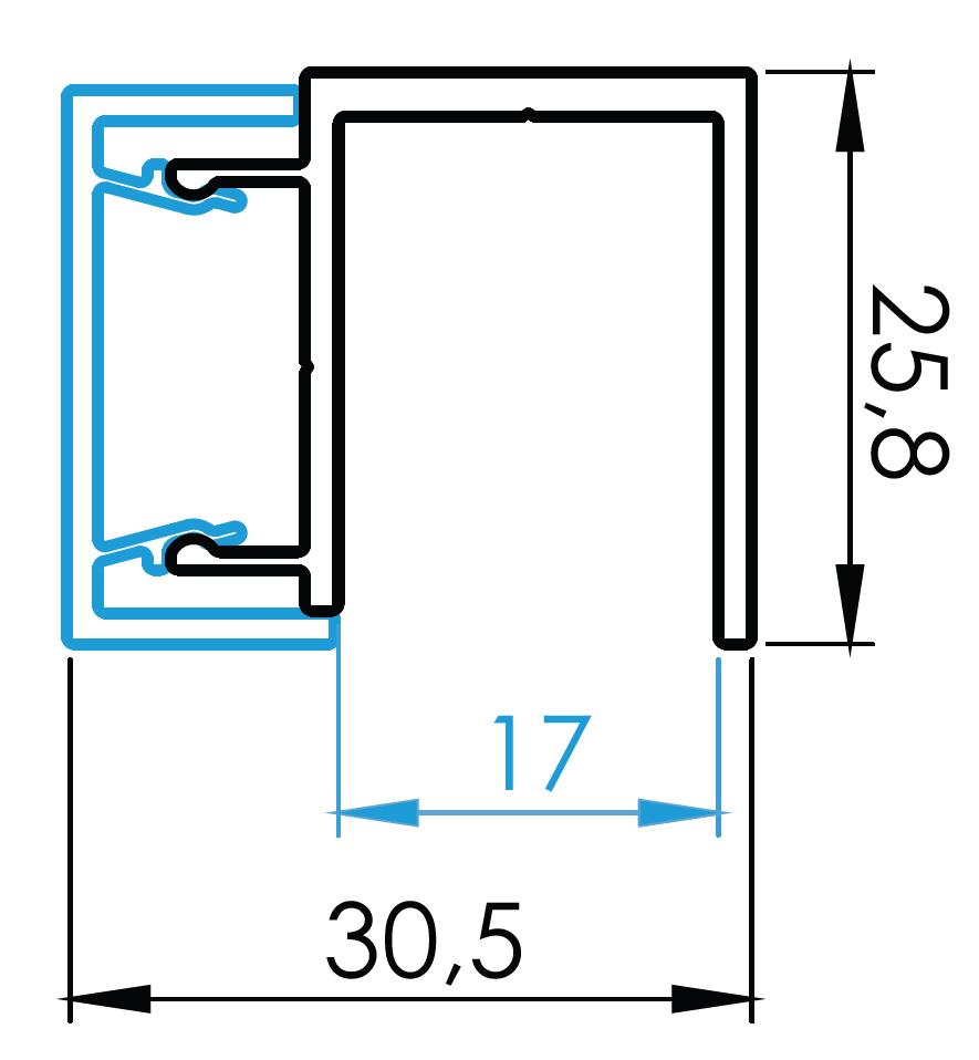 Oszlop adapter 16mm-es töltéshez - 1700mm