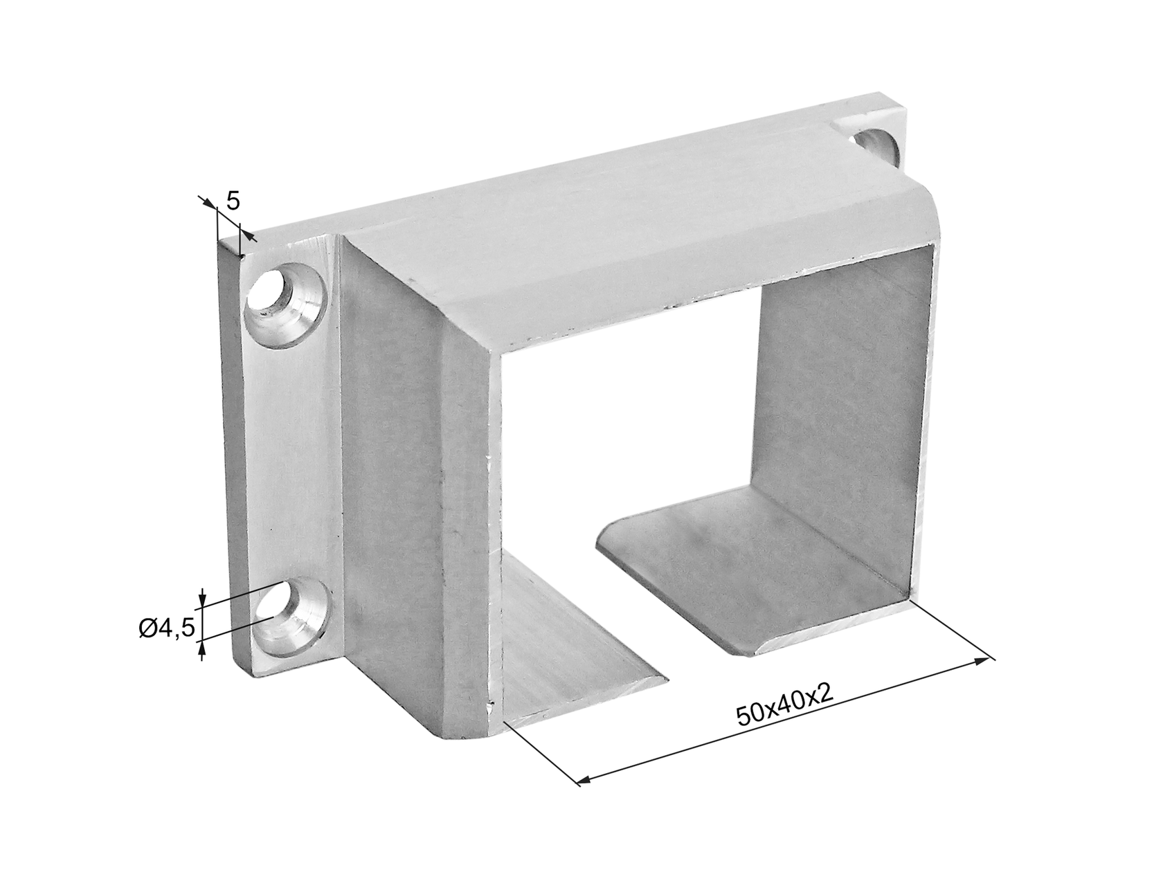 Madlo-držiak skla-príruba hliníková