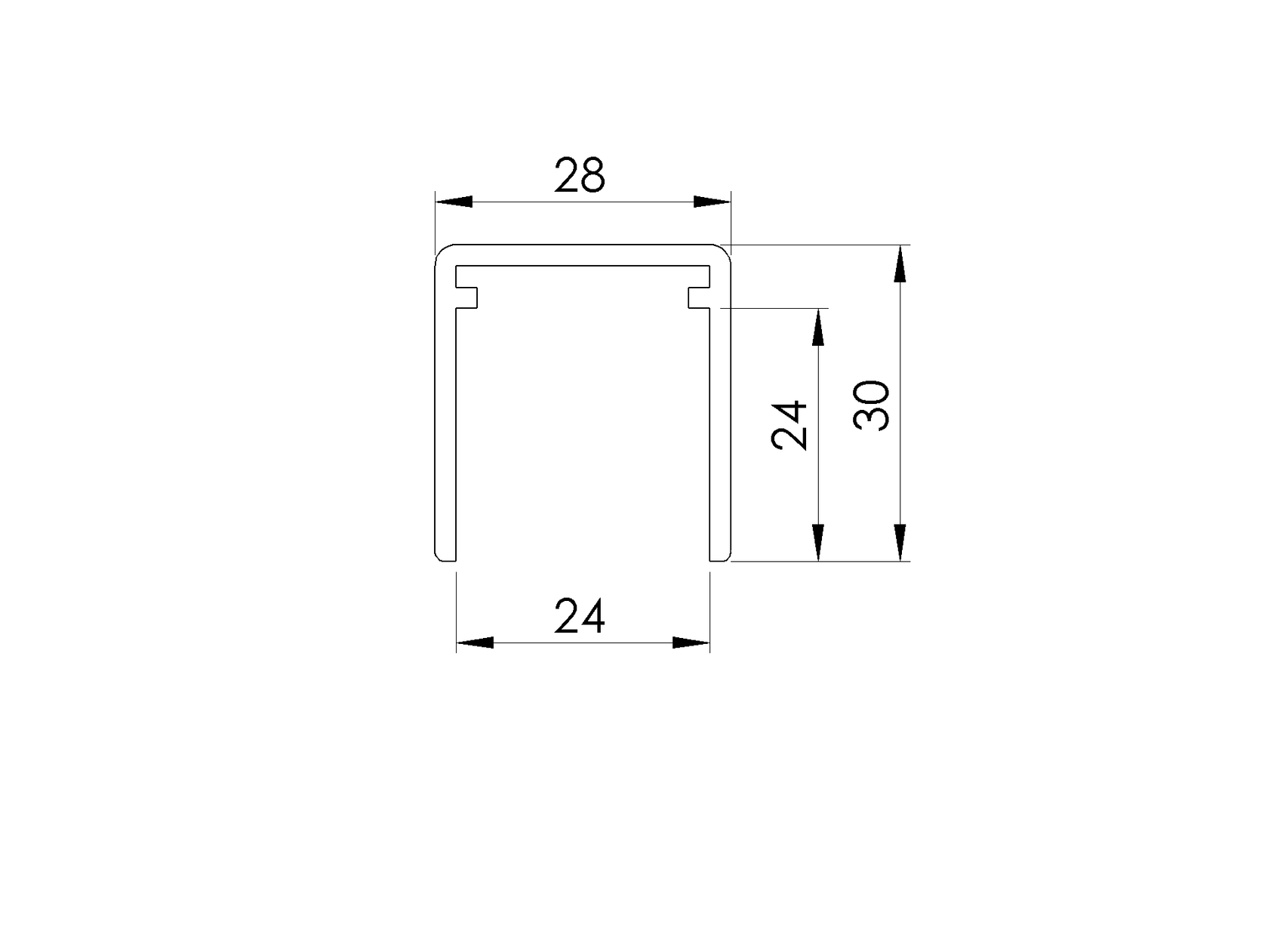 Alumínium "U" profil AL-elox