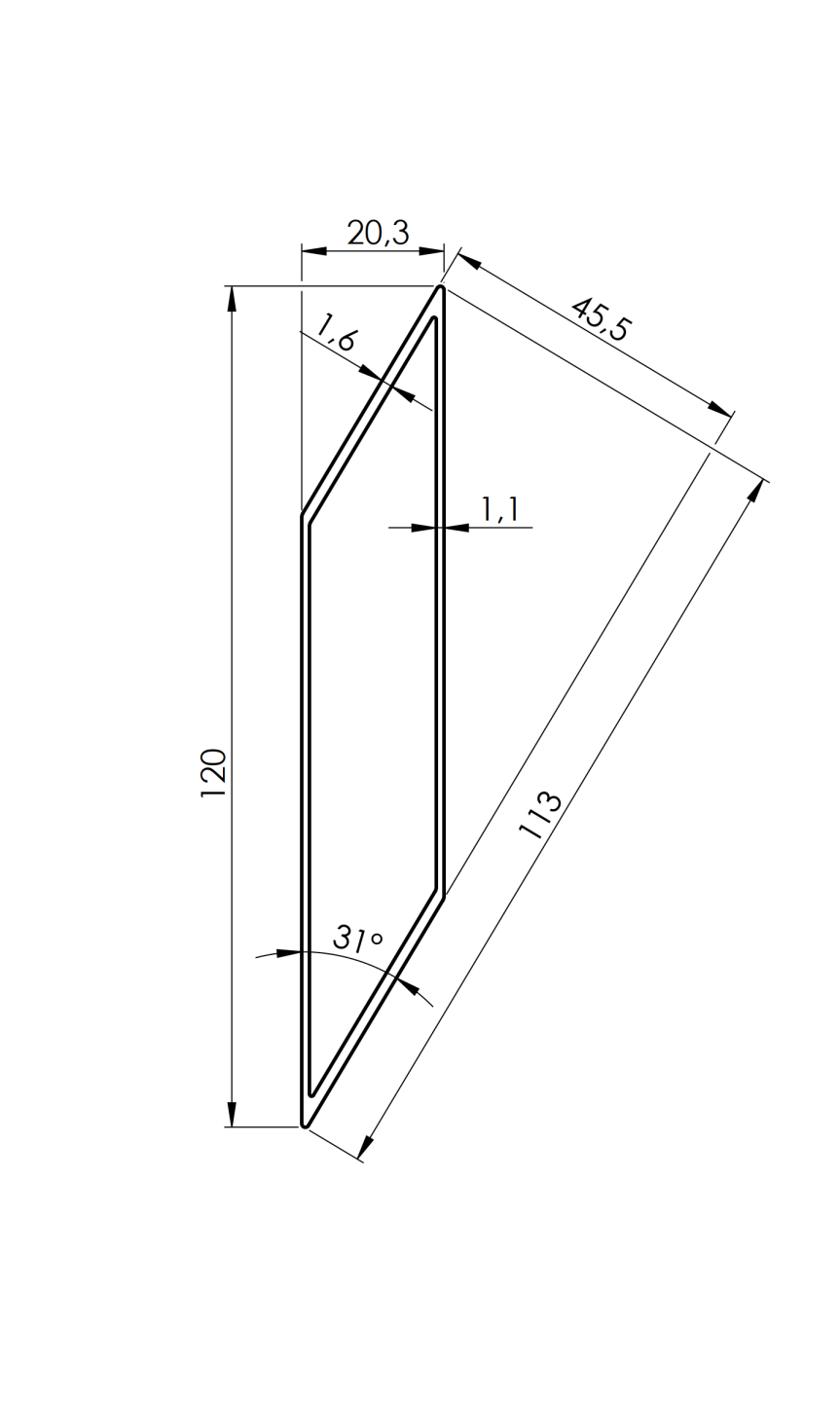 Alumínium kerítés zsalu 20x120-6000mm