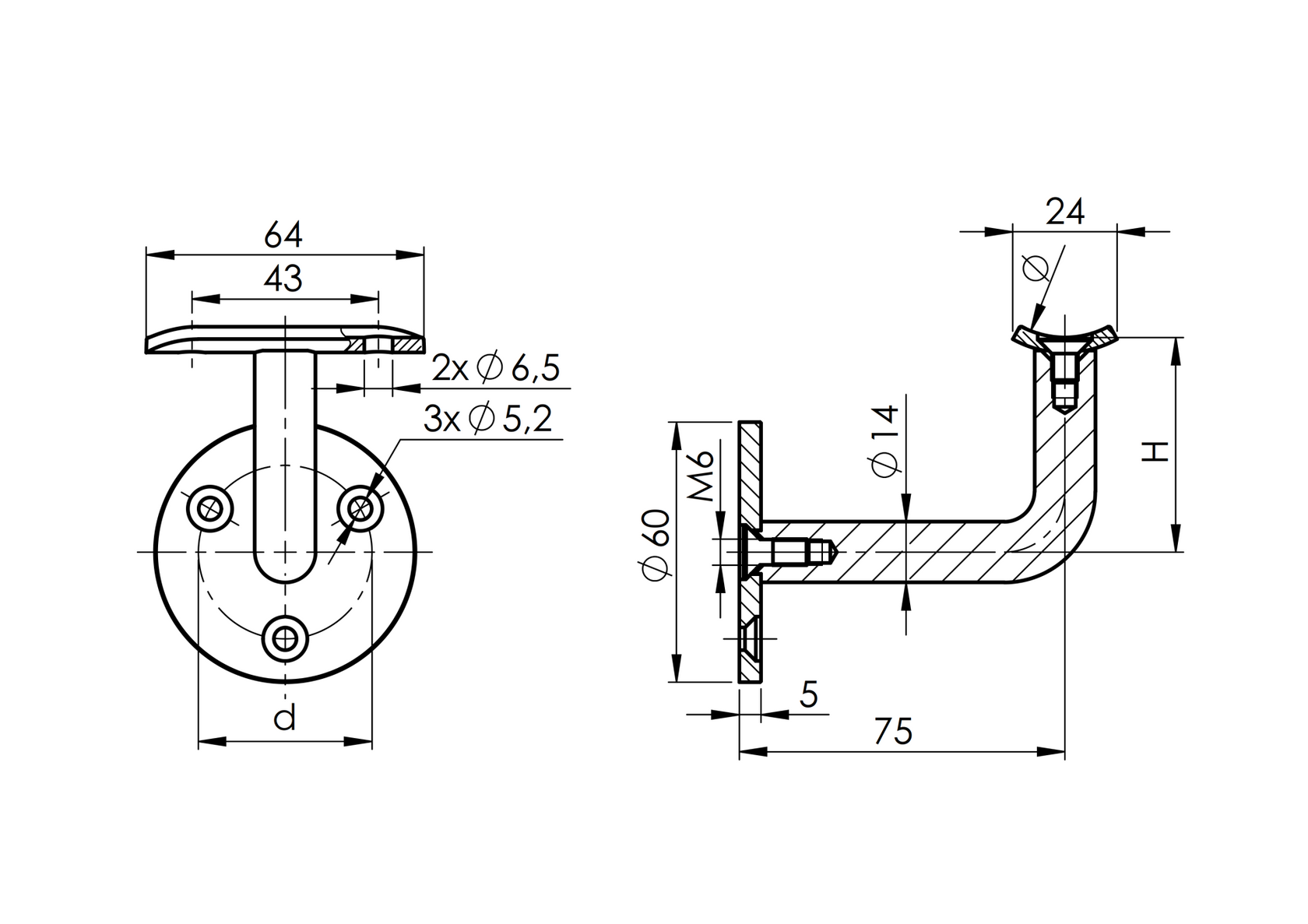 Falikonzoll körkapaszkodóhoz-polírozott