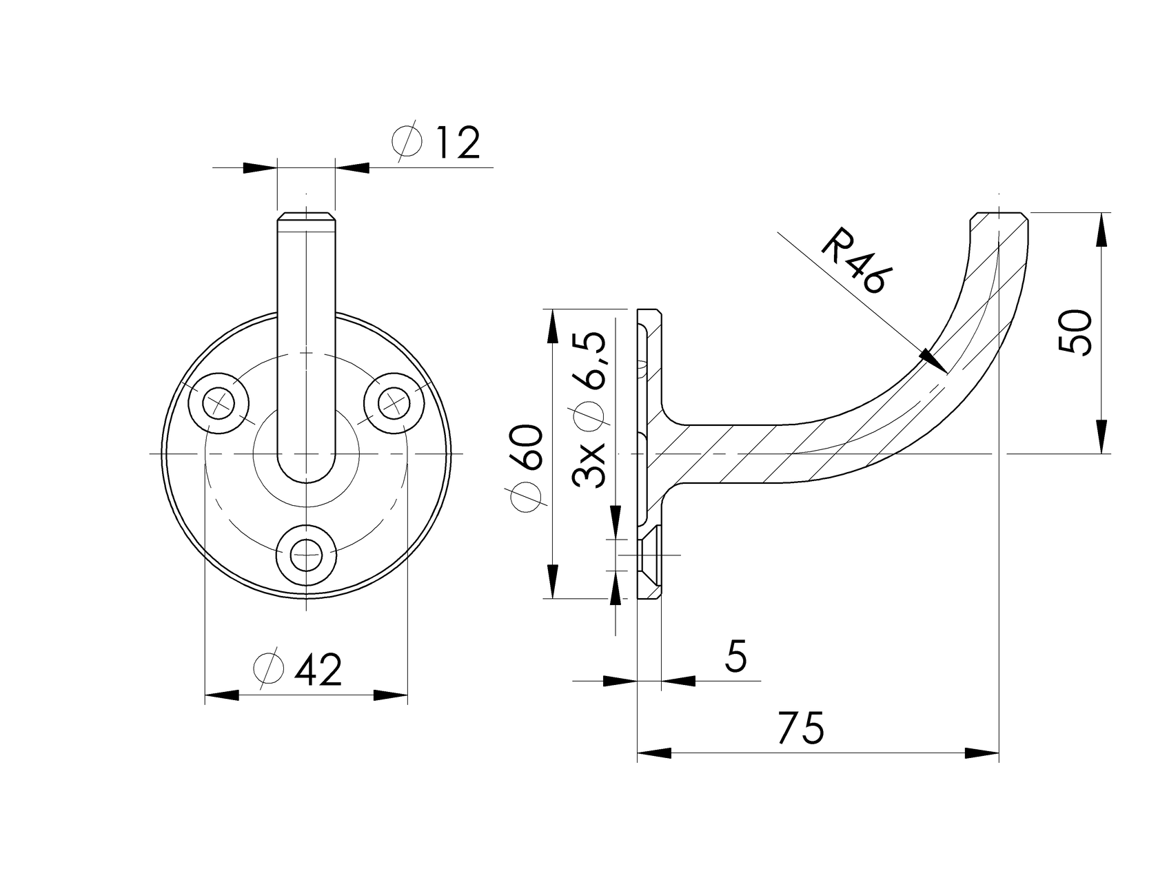 Hegeszthető konzol falikapaszkodóhoz
