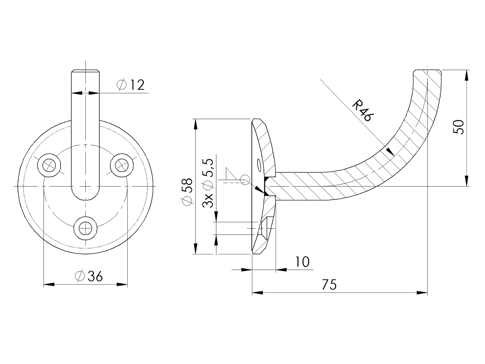 Hegeszthető falikonzol kapaszkodóhoz