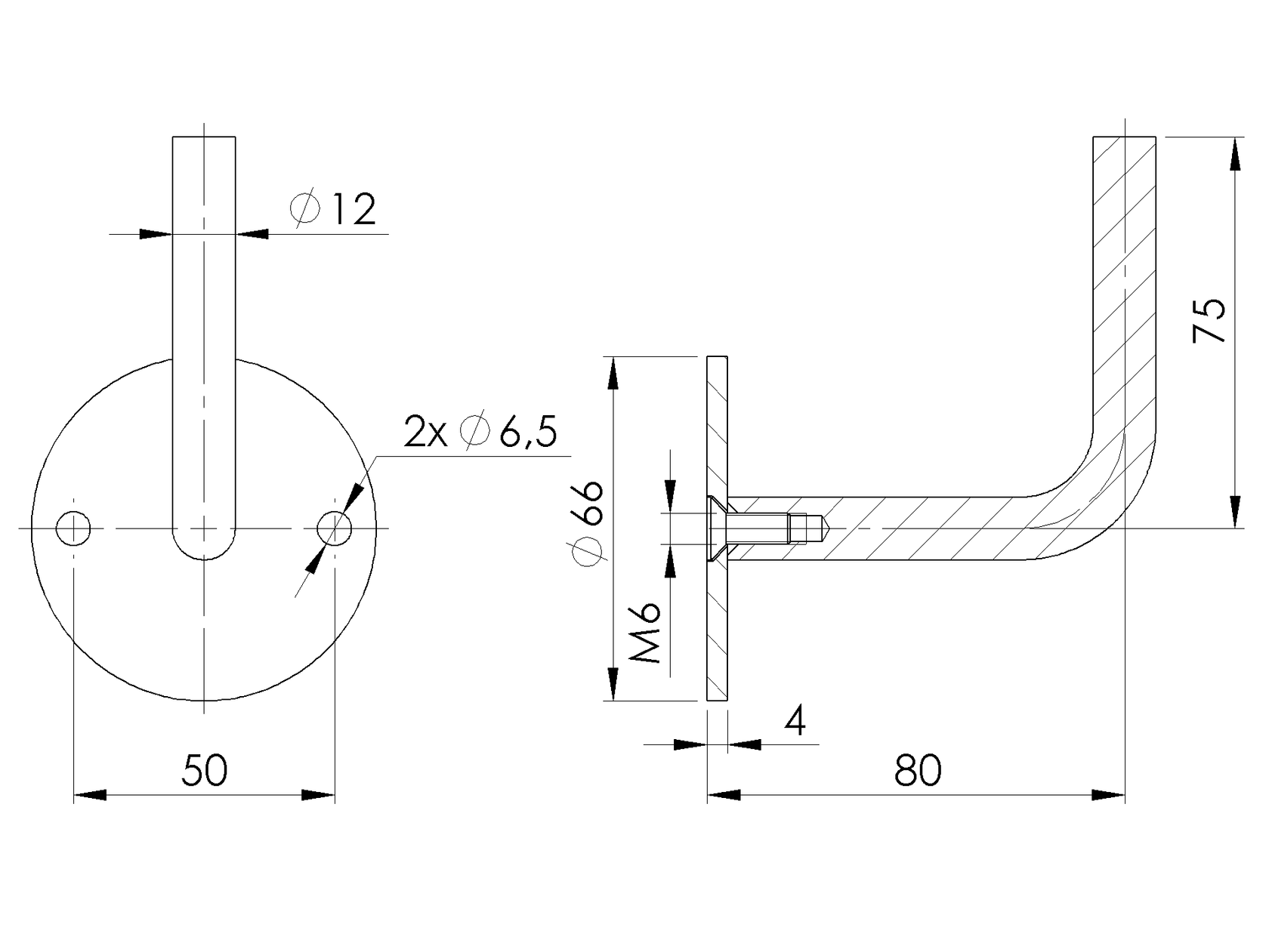 Falikonzol hegeszthető kapaszkodóhoz