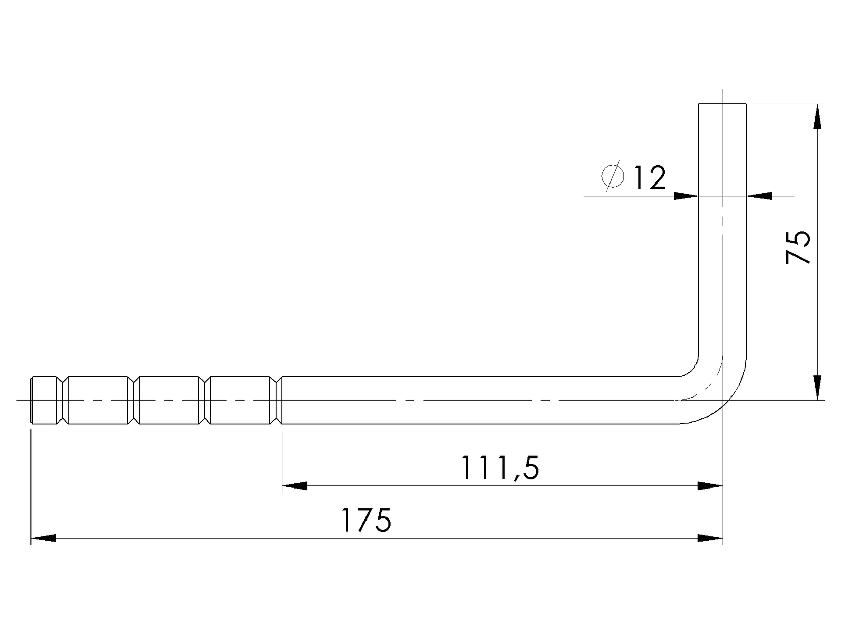 Falikapaszkodó tartó szár