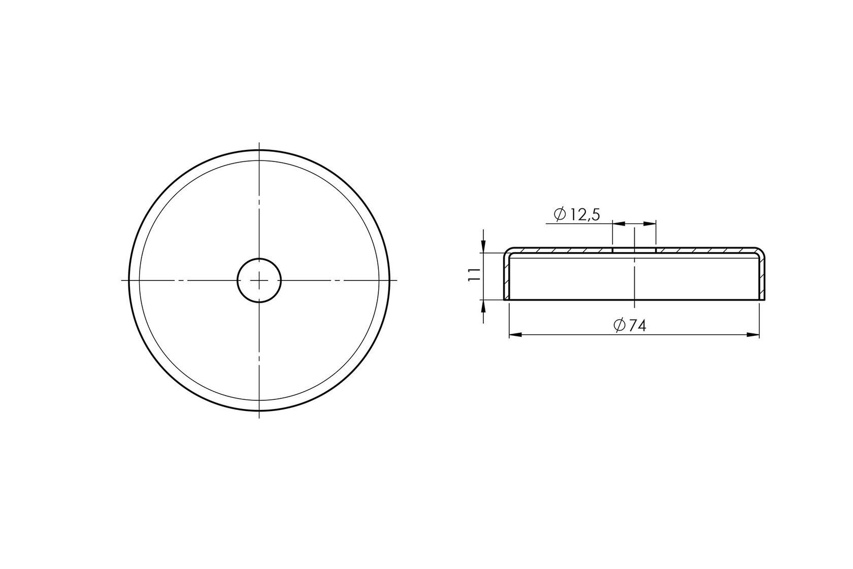 Rozetta - rozsdamentes, kör alakú