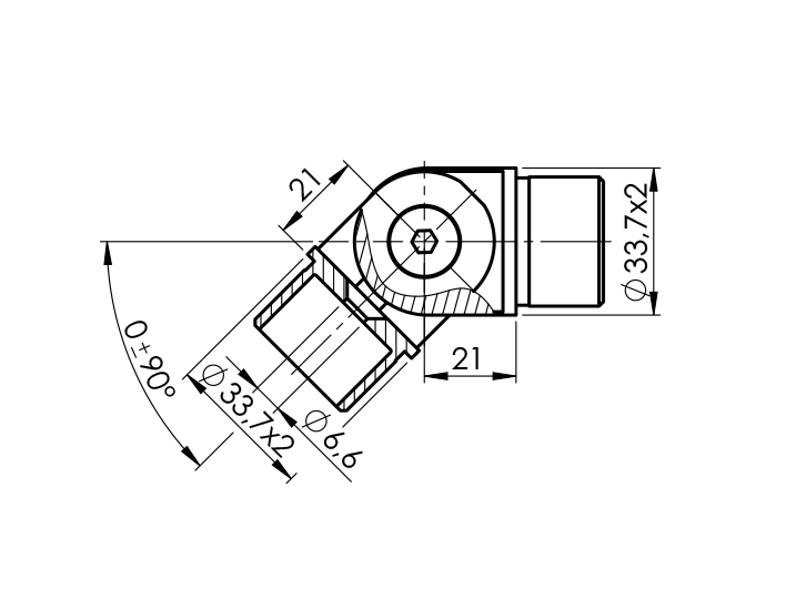 Állítható tengelyirányú pálcatartó zártszelvényre