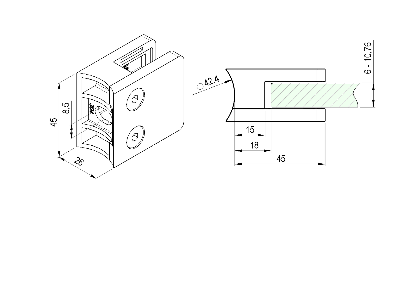 Tengelyirányú üvegmegfogók