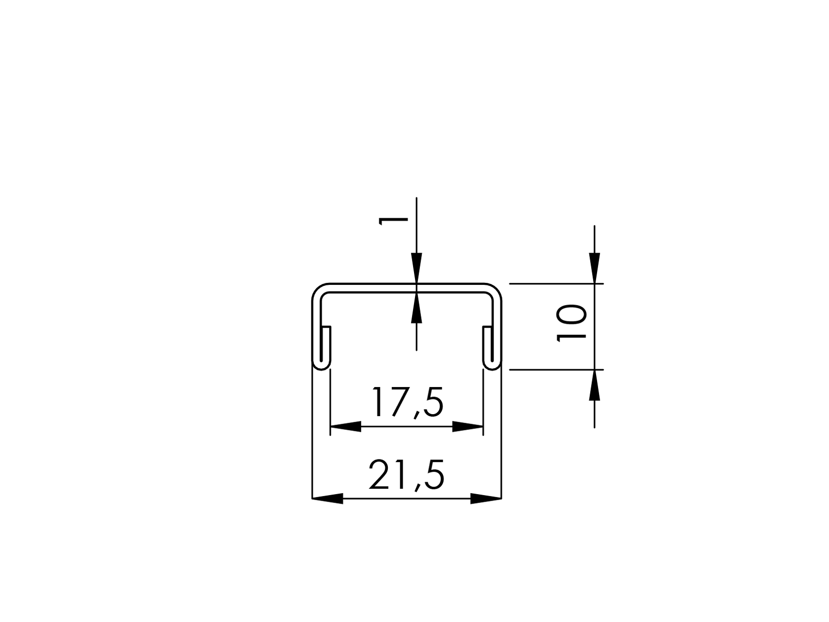 Rozsdamentes "U" profil-síküveghez