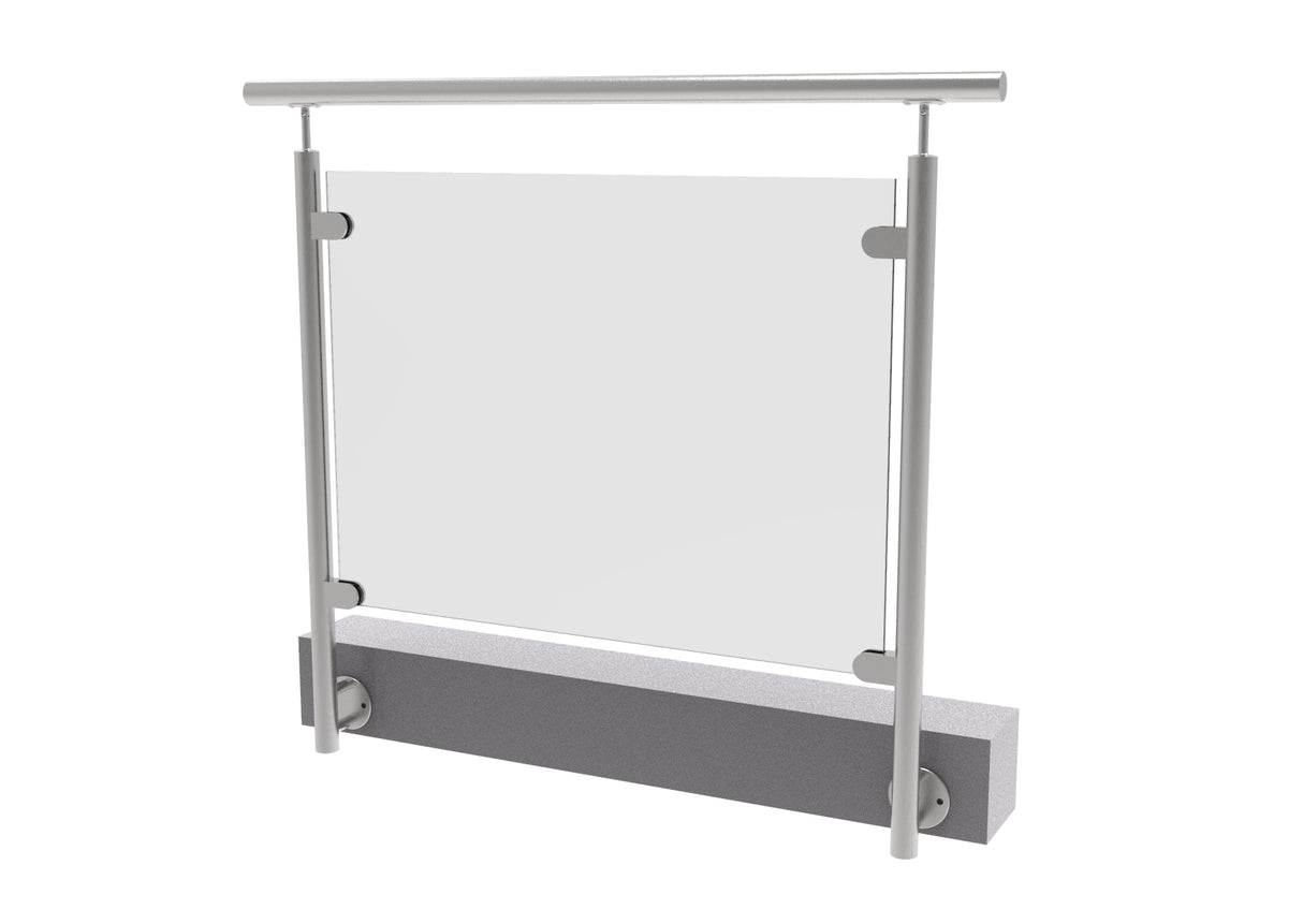 Oldalsó rögzítésű, balos oszlop üvegkorláthoz