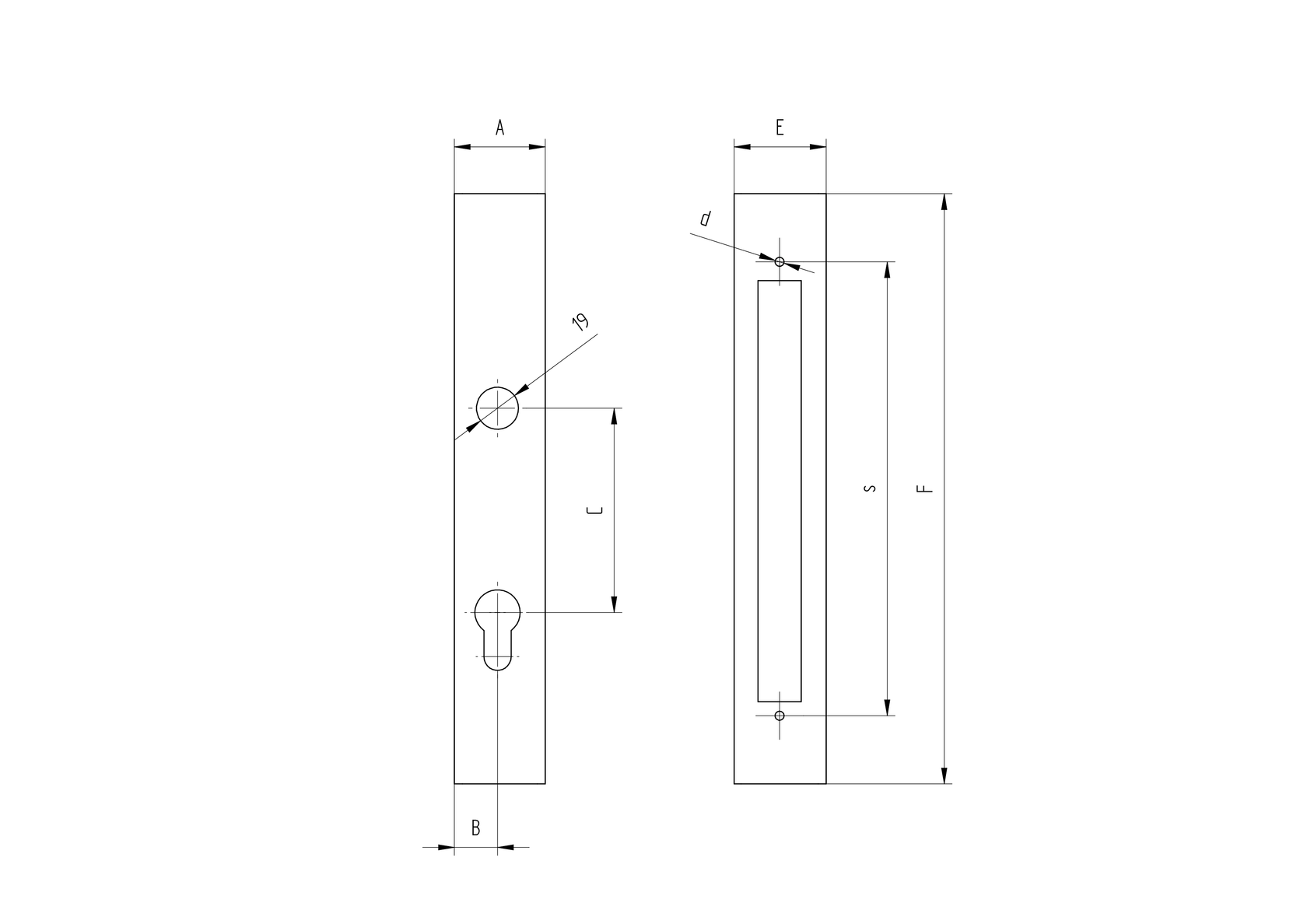 Rozsdam.portálzártok B1/30-20x85, zárhoz INOX