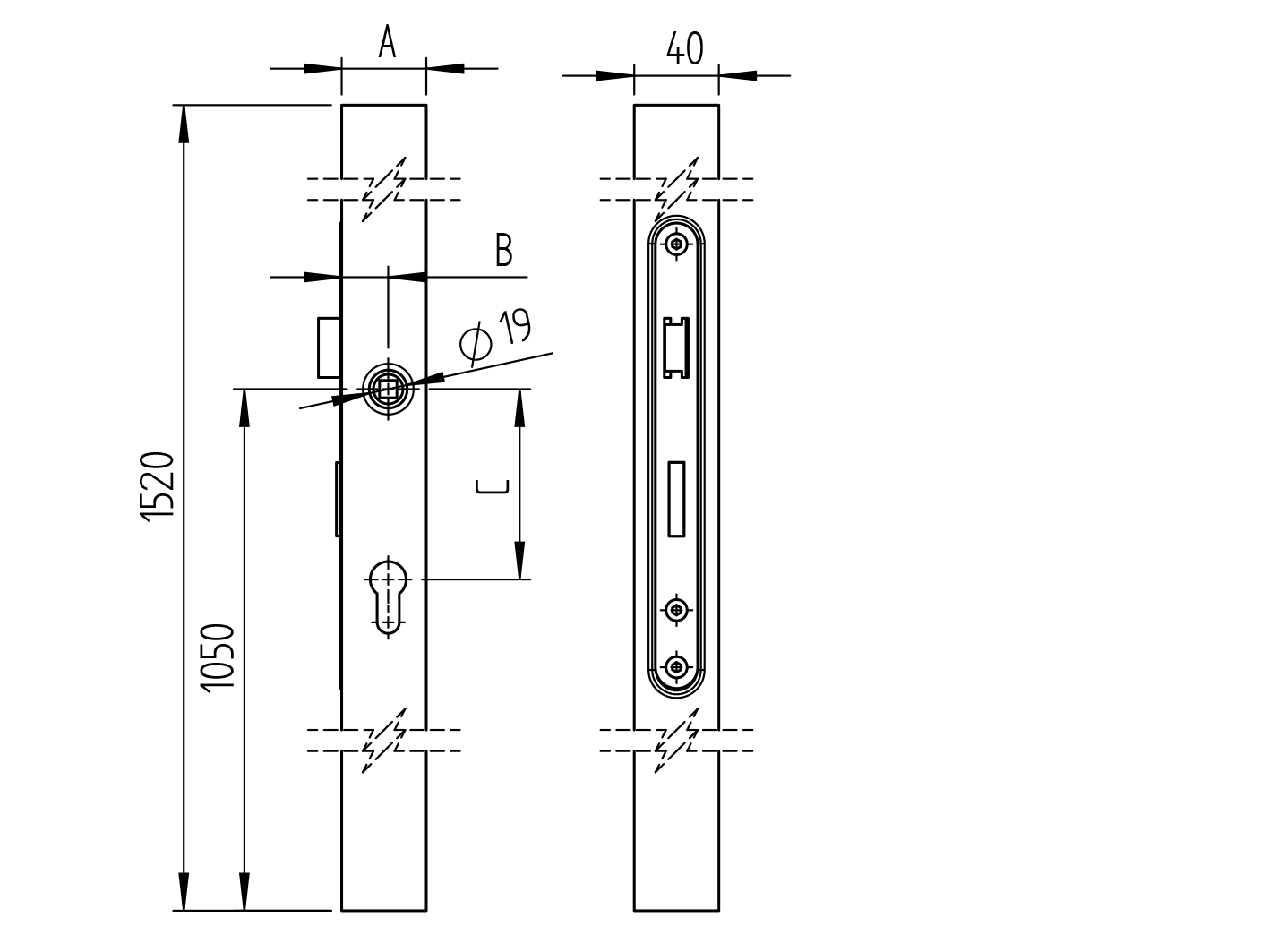 Kész szénac. portálzár 40x40 zártszelvénybe, L1500