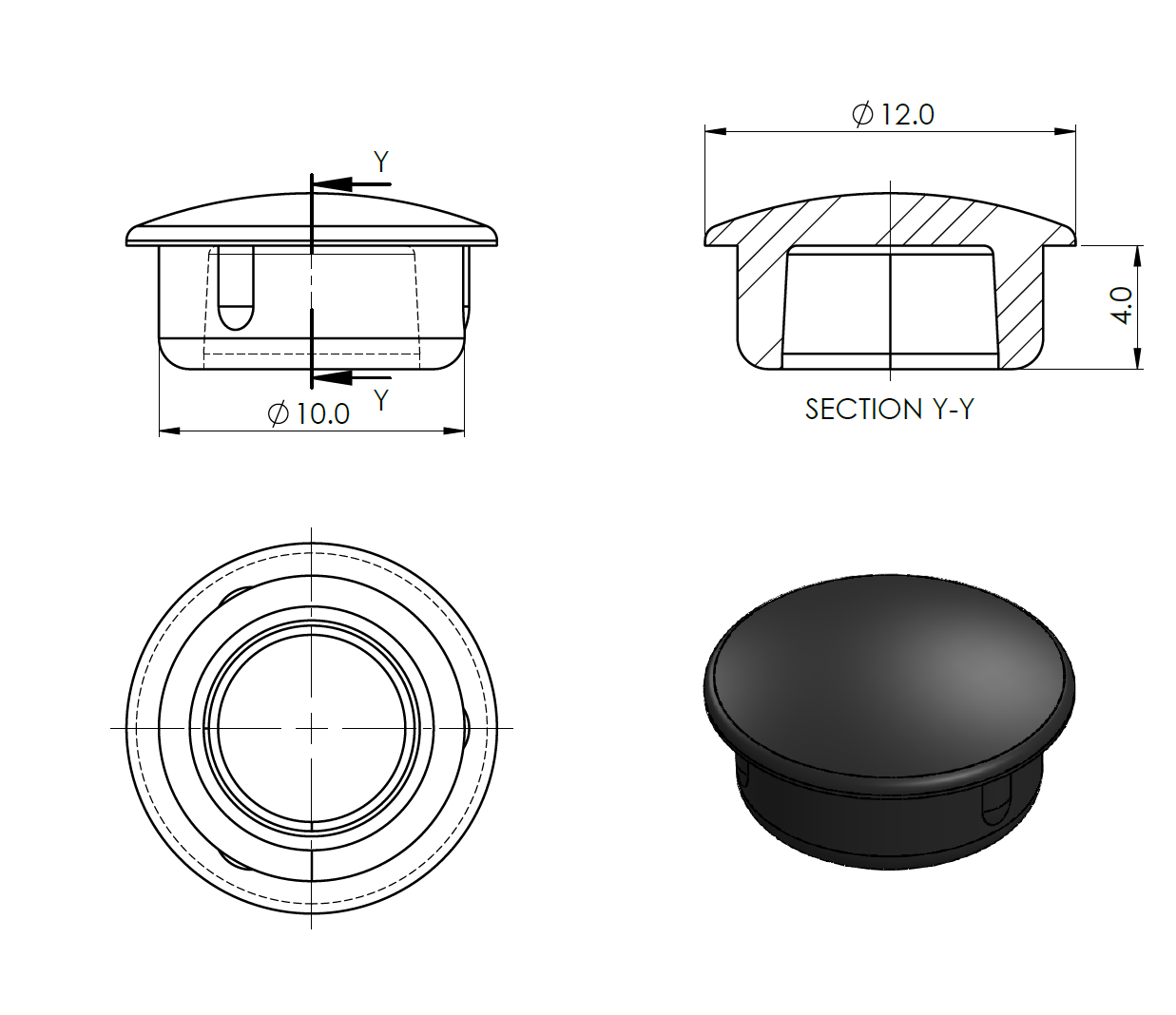 Dugó a D10mm furathoz