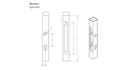 Rozsdam.portálzártok B1/30-20x85, zárhoz INOX