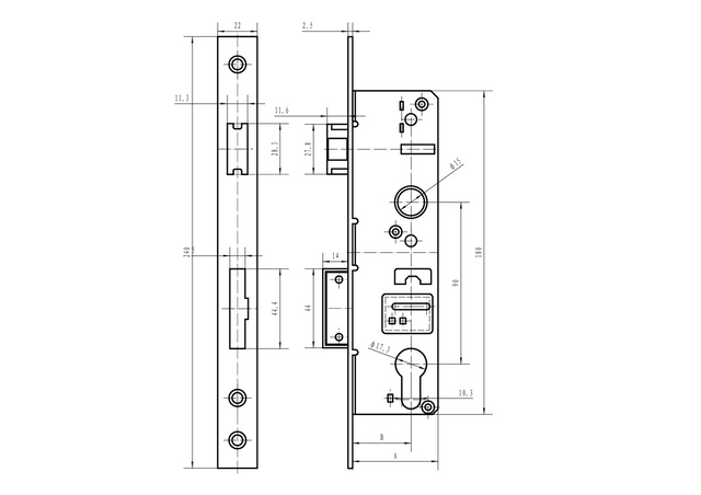 Portálzár - 50x30 zártszelvényhez AISI304