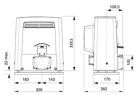 CAME automata úszó-tolókapu mozgató set, max 2200k