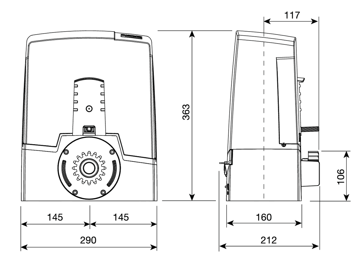 CAME kapunyitó motor 800kg-ig 24VOLT