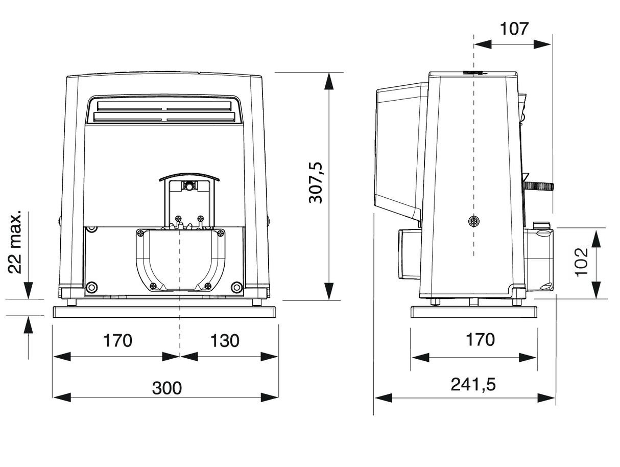 CAME automata úszó/tolókapu szett set, max 400kg,