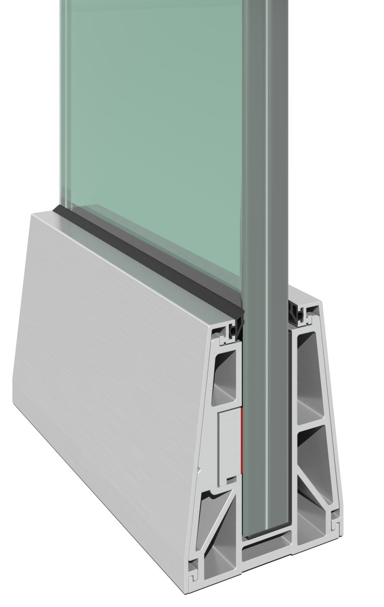 Alumínium profil vonalmenti üvegkorláthoz