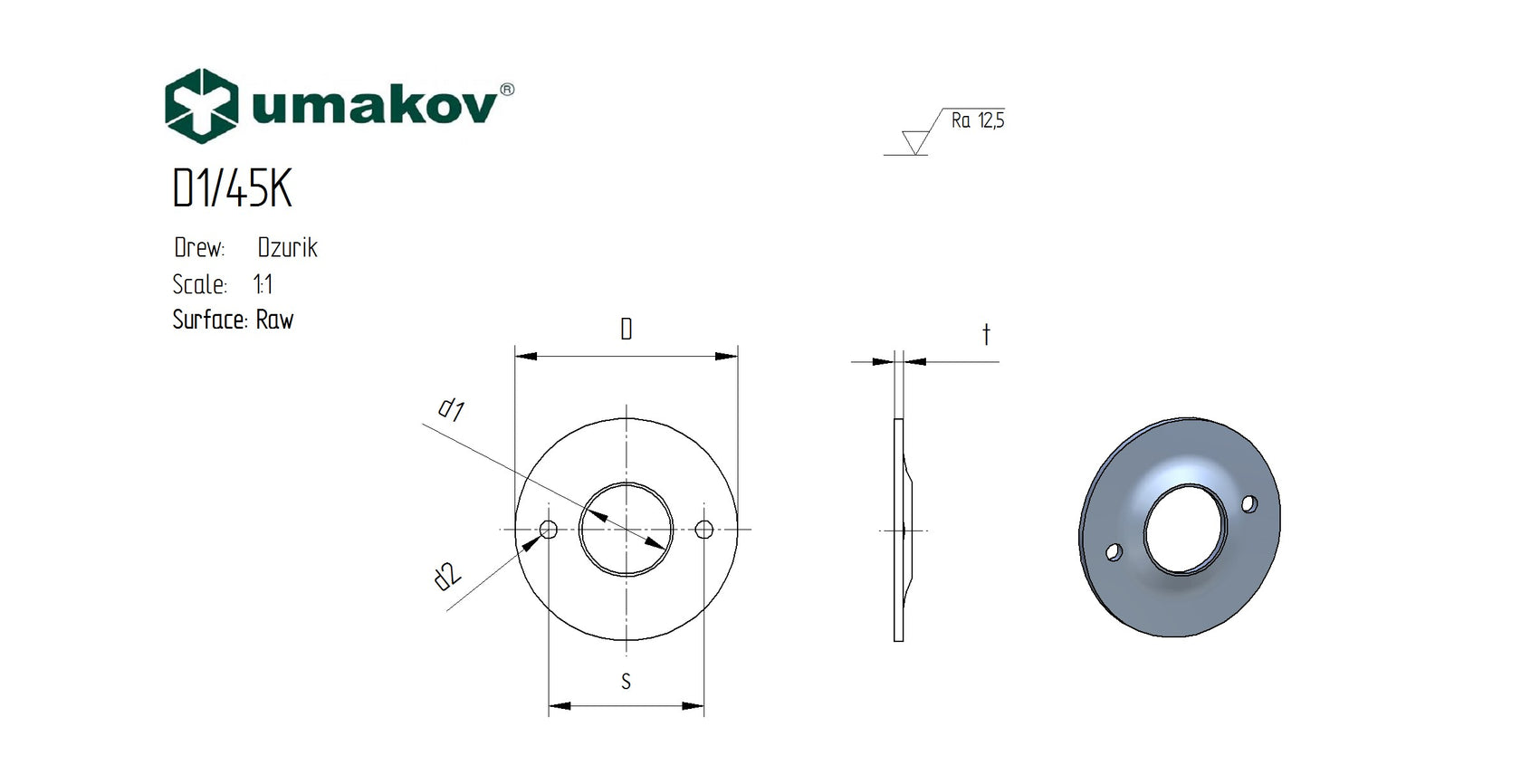 Zár címke-kilincsalá D50, t2, d20mm