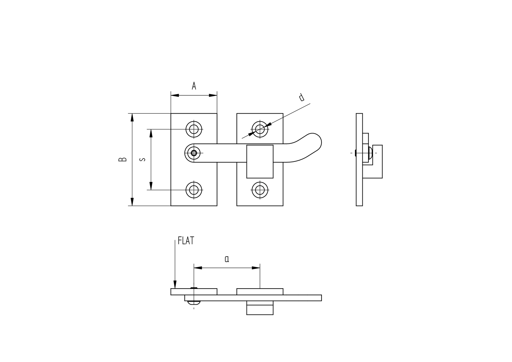 Saválló karosrigli sík felületre INOX, AISI316