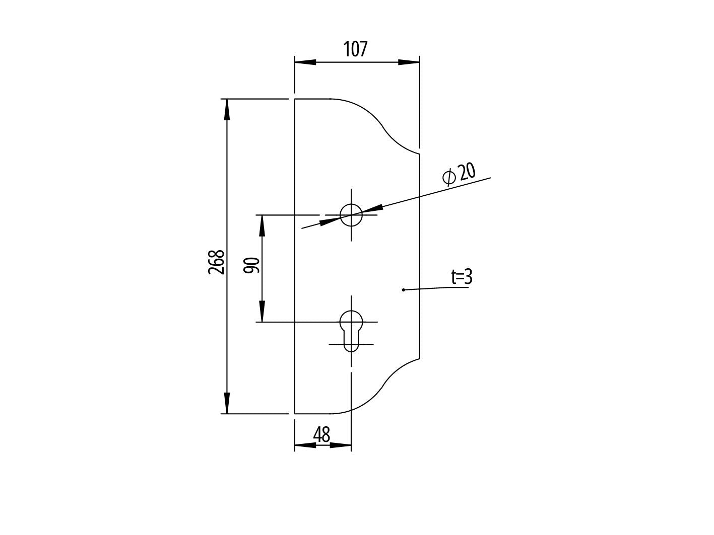 Zártakaró-díszített 265x107, t3, a90, D20mm