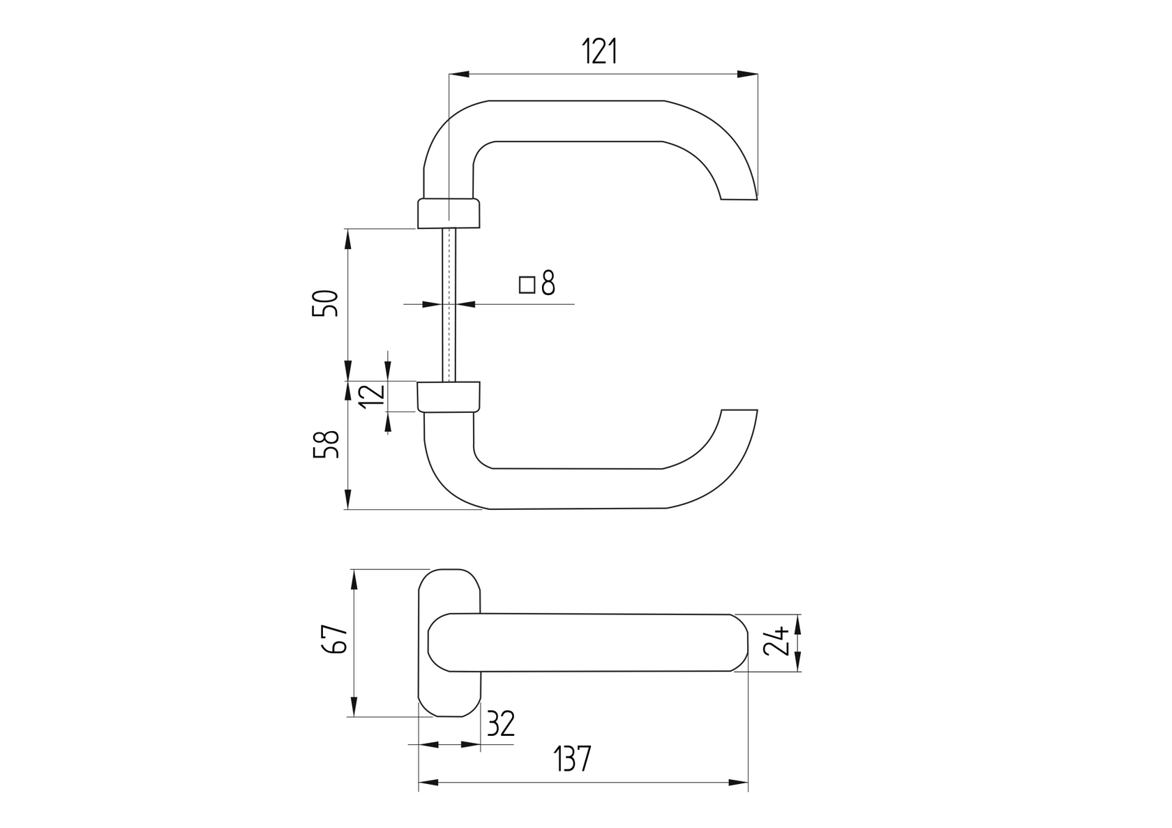 Kilincsek, zárak, kiegészitők L125, b25mm
