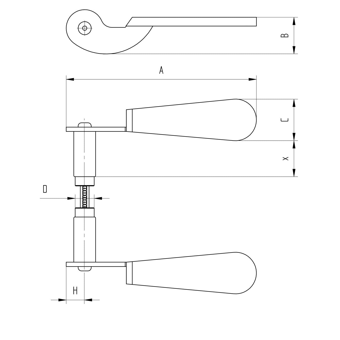 Kilincs L142, d19mm, Zn