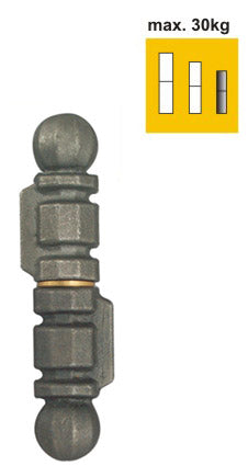 Hegeszthető zsanér - kovácsoltvas jellegű D=21mm,