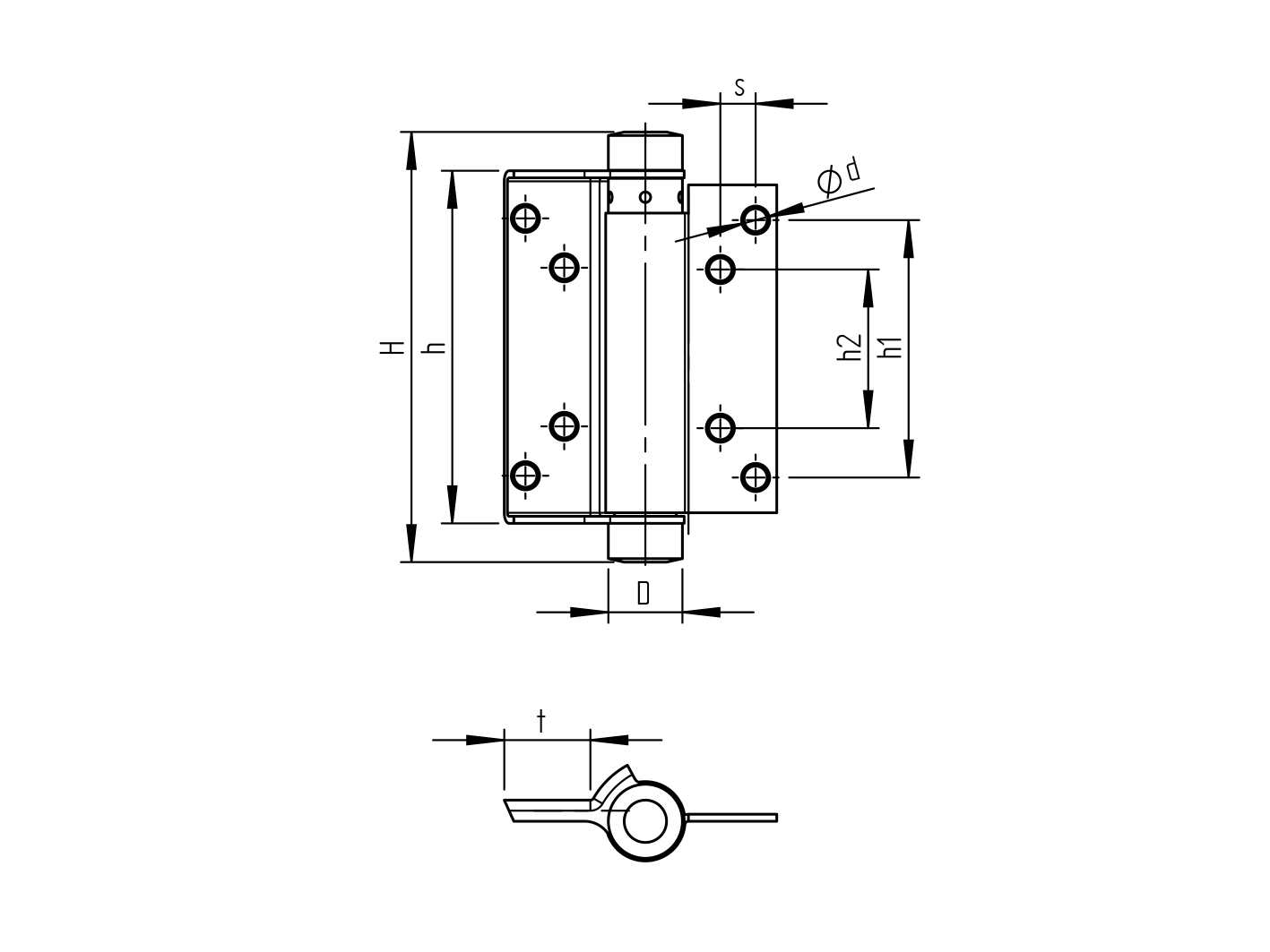 Kétirányba nyíló rugószsanér Nickel, L=100mm