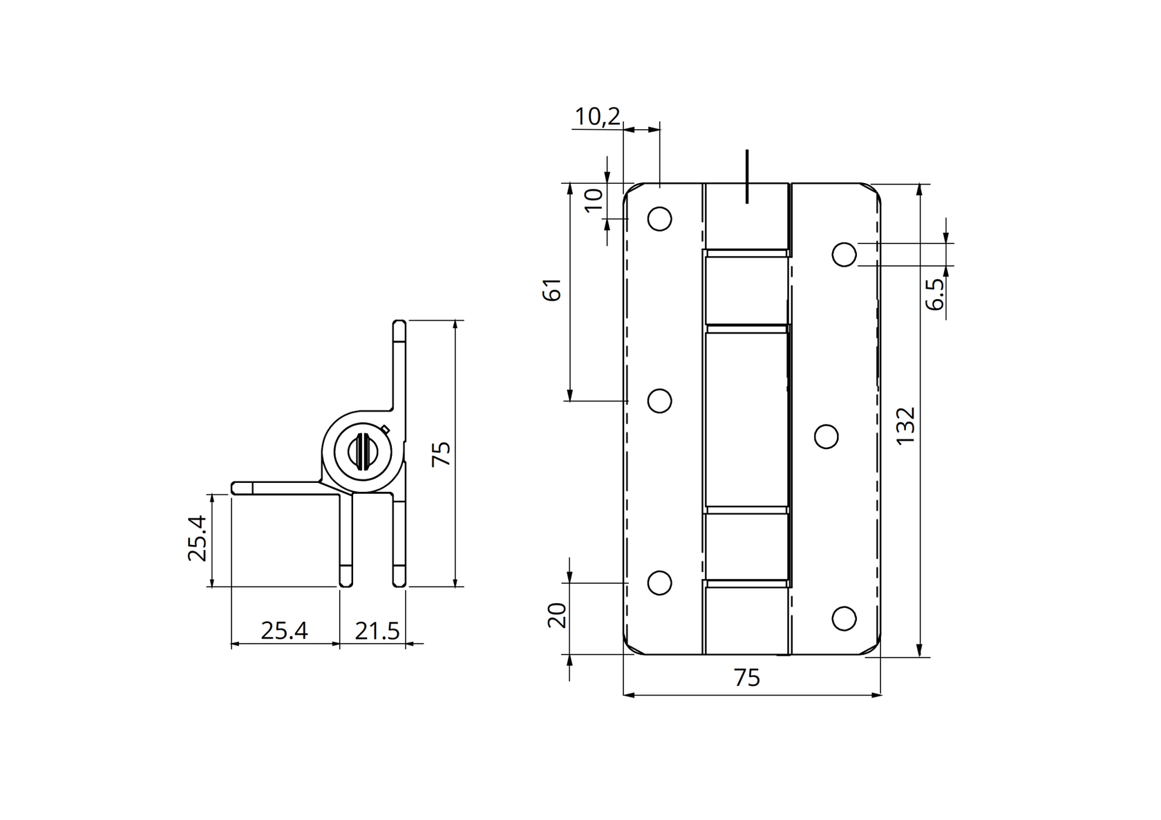 Kétirányba nyíló rugószsanér Aluminium, falra szerelés
