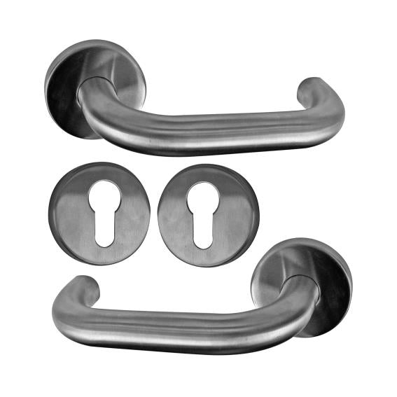 Rozsdamentes kilincs - zártakaróval AISI 304, K320