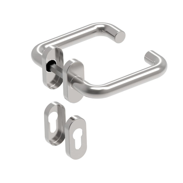 Rozsdamentes kilincs - zártakaróval AISI 304, K320