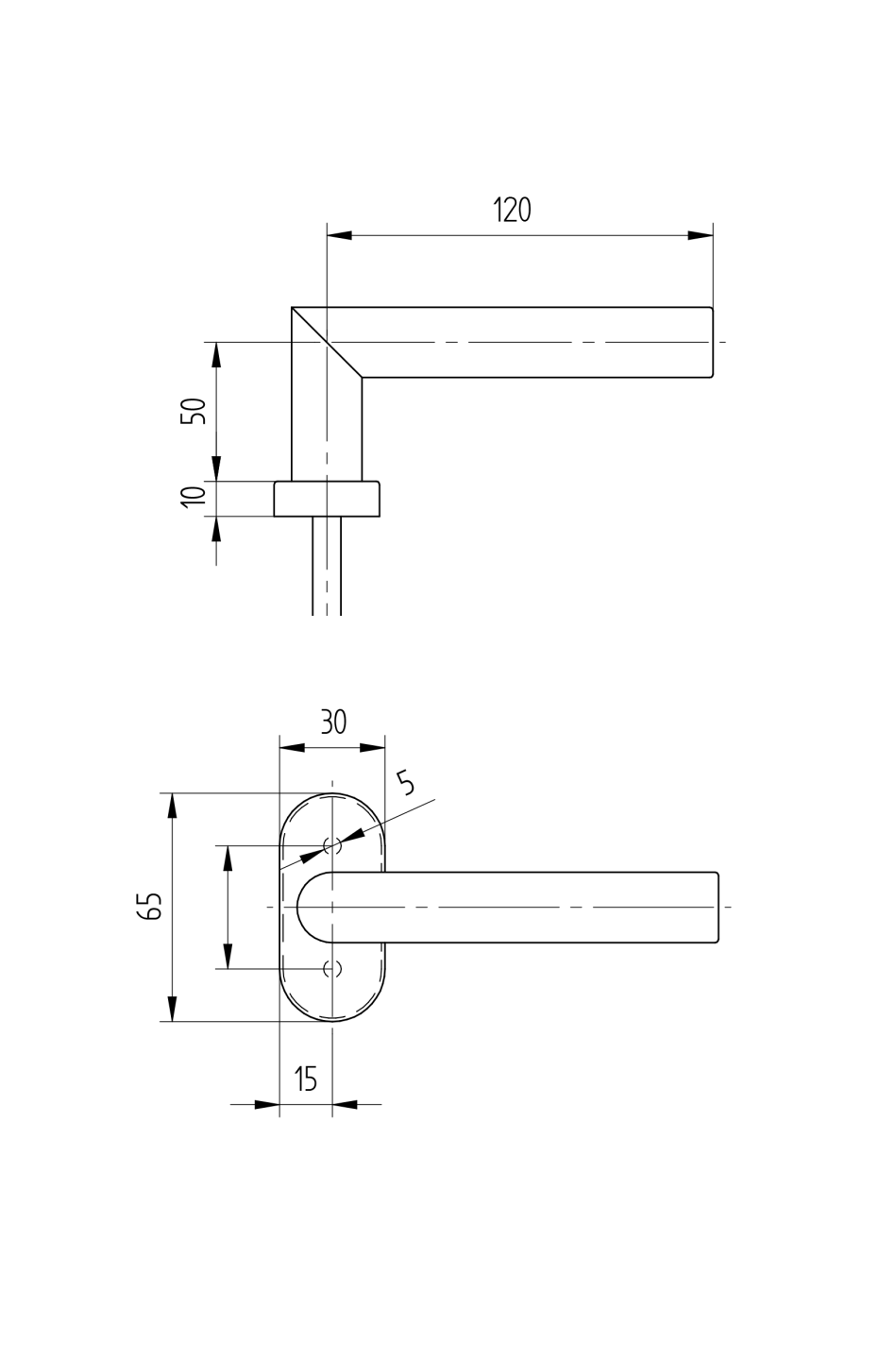 Rozsdamentes kilincs AISI 304, K320