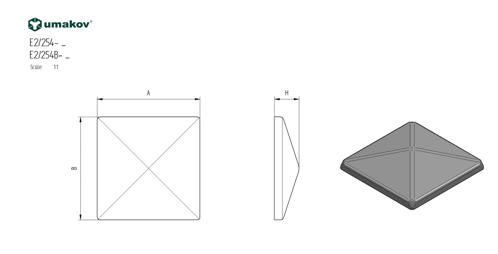 Végzáró kupak 100x100, t1,6mm