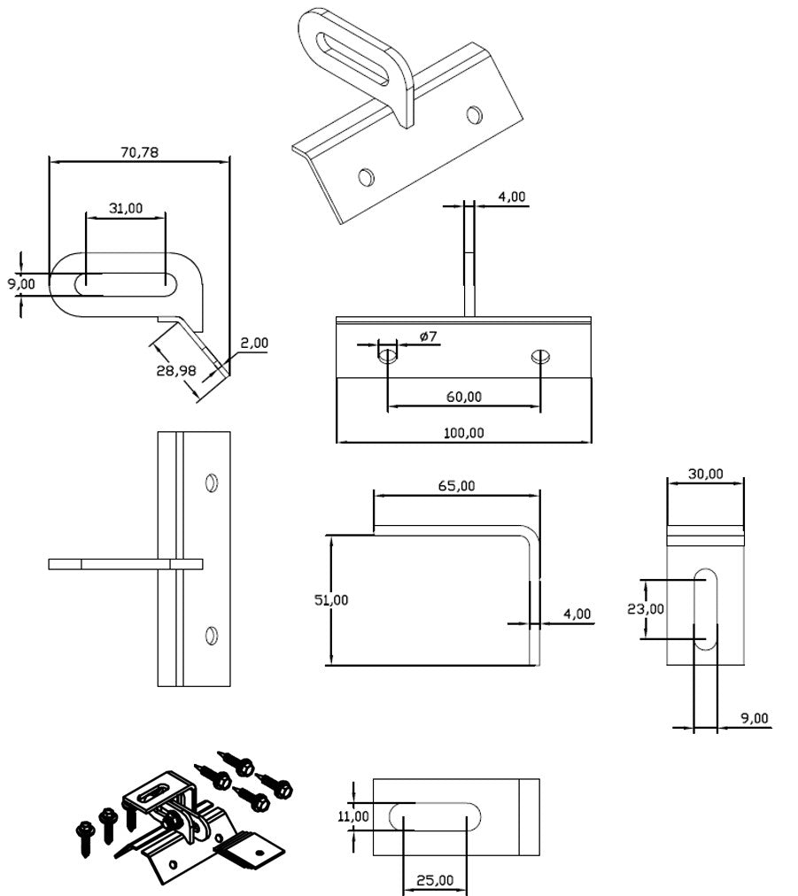 Acéltartó trapézlemezhez állítható