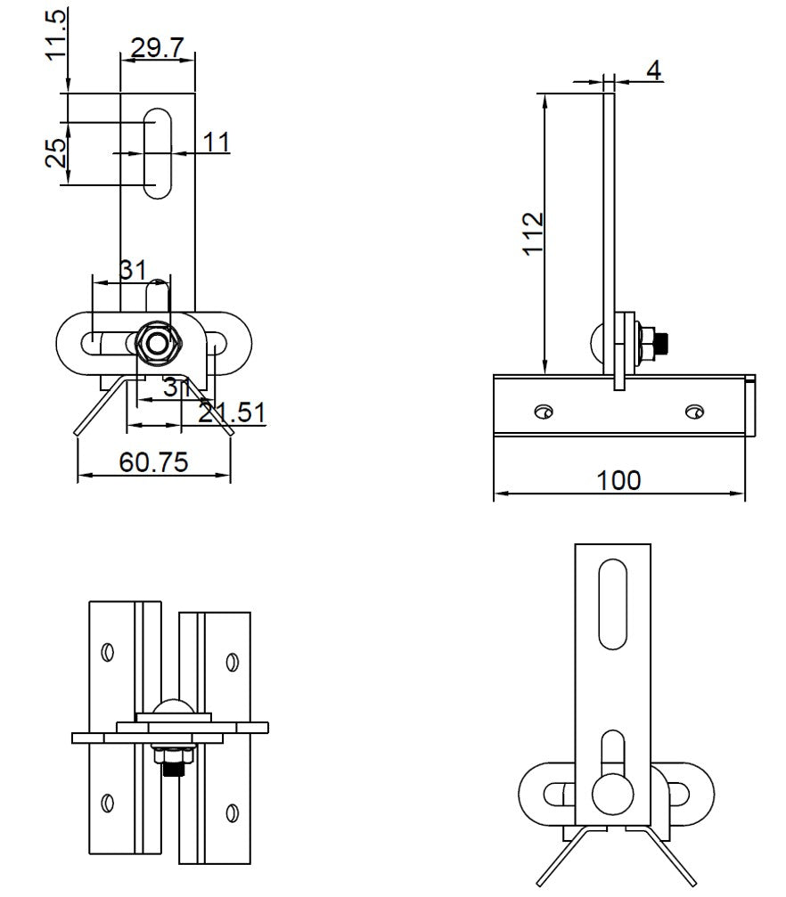 Acéltartó trapézlemezhez állítható