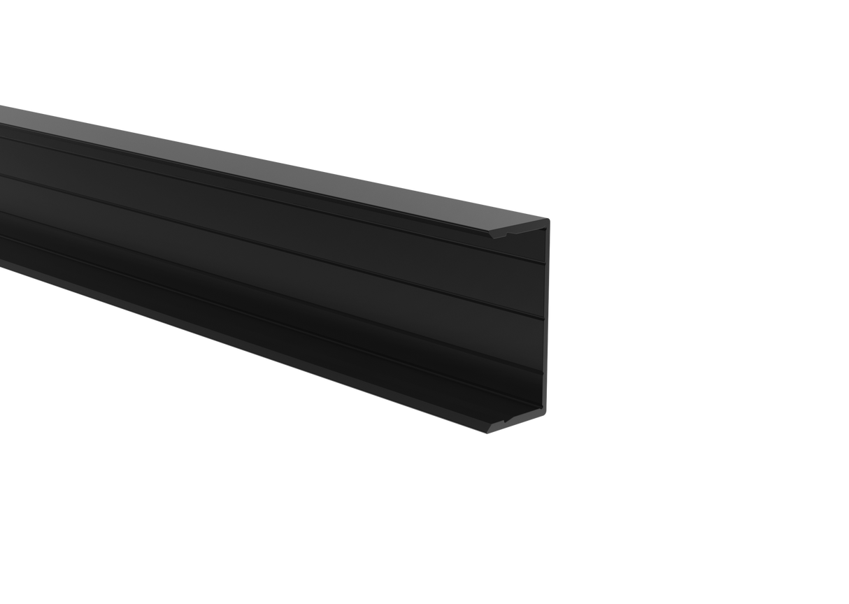 Alumínium kerítéssablon adapter 40 mm töltetekhez és homlokzati rendszerhez, 45 x 20 – 6,0 m – Fekete RAL 9005