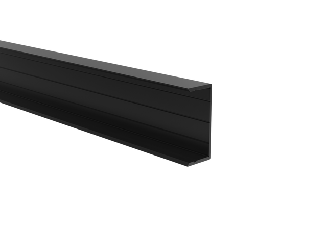 Alumínium kerítéssablon adapter 40 mm töltetekhez és homlokzati rendszerhez, 45 x 20 – 6,0 m – Fekete RAL 9005