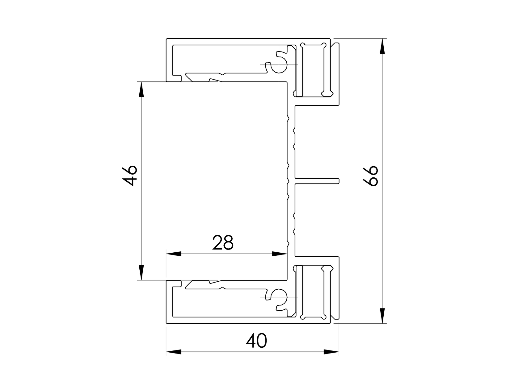 66x40-1700 mm-es alumínium adapter 46 mm-es redőnyökhöz R7016